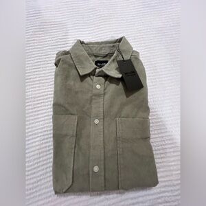 New ONLY & SONS Relaxed Corduroy Shirt in Green Size S